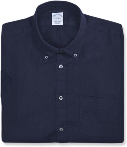 Brooks Brothers Men's Regent Fit All Linen The Original Polo Short Sleeve Shirt, (Large, 200035 No Color Navy) in Saudi Arabia
