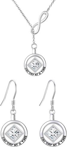 قلادة أقراط Yafeini NA 925 Sterling Silver Silver Narcotics Anonymous Drange Acclace NA Recovery Recover in Saudi Arabia