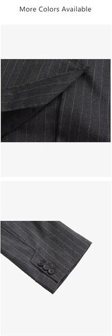 Women's Set Stripe Decoration Spliced Sleeve Coat Pants Outer Skirt Suit in Saudi Arabia