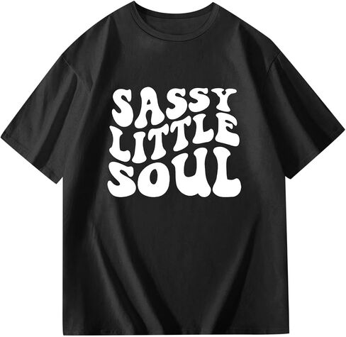 Sassy Little Soul Tshirts for Girls Kids Scenterize Dertts Crewneck Crewneck Short Sleeve Tops Tops in Saudi Arabia