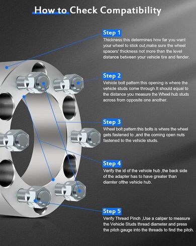 ECCPP 2PCS 6x5.5 Wheel Spacers 1.5 inch 6x139.7mm to 6x139.7mm 14x1.5 for Silverado 1500 HD for Sierra 1500 HD Sierra 1500 Yukon XL 1500 Yukon in Saudi Arabia