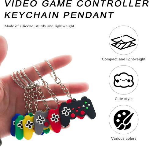 6pcs فيديو وحدة تحكم الفيديو ، ألعاب Mini تعامل مع Favors Bendant Pendant ، وحدات التحكم في الألعاب تعامل مع سحر هدية حلقة رئيسية لعيد ميلاد Vedio تحت عنوان in Saudi Arabia