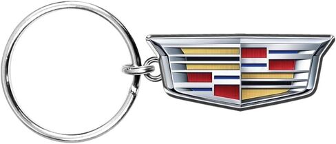ل Cadillac Crest Logo Logo شكل 3D Die Die-Cut Key Chain-Charm ، مرخص رسميًا مرخصًا in Kuwait