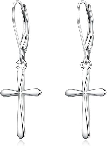 Rnivida 925 Sterling Silver Cross Drop Drop أقراط للنساء in Kuwait