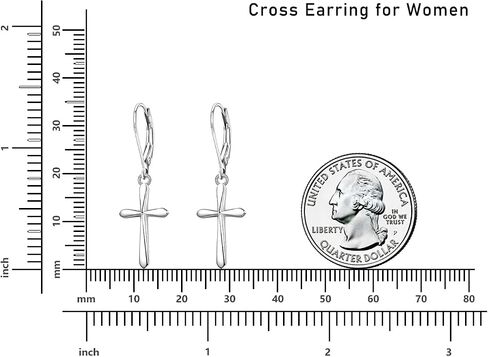 Rnivida 925 Sterling Silver Cross Drop Drop أقراط للنساء in Kuwait