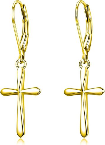Rnivida 925 Sterling Silver Cross Drop Drop أقراط للنساء in Kuwait
