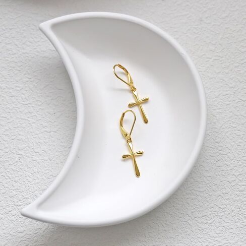 Rnivida 925 Sterling Silver Cross Drop Drop أقراط للنساء in Kuwait