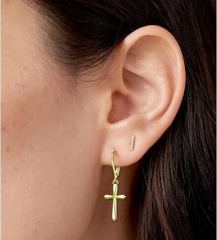 Rnivida 925 Sterling Silver Cross Drop Drop أقراط للنساء in Kuwait