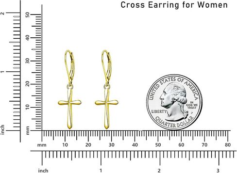 Rnivida 925 Sterling Silver Cross Drop Drop أقراط للنساء in Kuwait