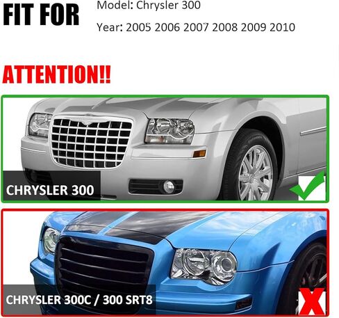 Assembly Assembly 2005 2006 2007 2008 2008 2010 متوافق مع Chrysler 300 Halogen Factory Style Lights Lights Lamps Side President Side ، Black in Kuwait