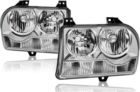 Assembly Assembly 2005 2006 2007 2008 2008 2010 متوافق مع Chrysler 300 Halogen Factory Style Lights Lights Lamps Side President Side ، Black in Kuwait