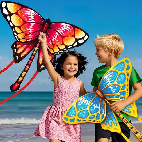 Hymaz 5 Pack Kites- Easy to Fly Butterfly Kite for Kids Ages 3-5 4-8 & Adults Beach Lawn Family Party Favor, Flying Kite Outdoor Toys for Boys Girls Age 3 4 5 6 7 8 9 10+ Years Old Birthday Gifts in Kuwait