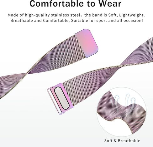 Vanjua 20mm 22mm Watch Band for Women Men ، 20mm 22mm relect Quick Steel Stains Steel Mesh Mesh Loop Adlemable Prescons Magnetic Bandbands Bands in Saudi Arabia
