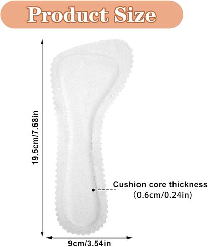 Pigskin High Heel Cushion Inserts, 2 Pairs Arch Support Sandal Inserts Women Invisible Self-Adhesive Barefoot Cushion Insoles Sweat Absorption Anti-Slip Shoe Dress Shoes Flat Shoe Pain Relief in Saudi Arabia