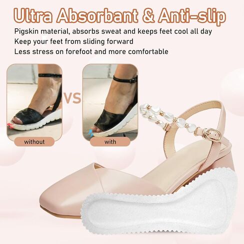Pigskin High Heel Cushion Inserts, 2 Pairs Arch Support Sandal Inserts Women Invisible Self-Adhesive Barefoot Cushion Insoles Sweat Absorption Anti-Slip Shoe Dress Shoes Flat Shoe Pain Relief in Saudi Arabia
