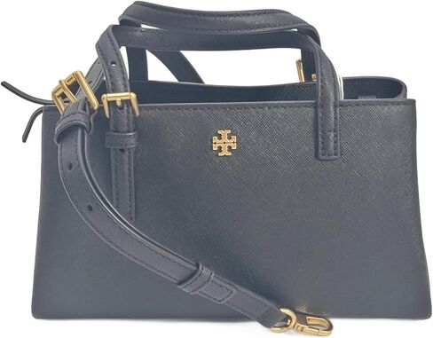 Tory Burch 146394 Emerson Black With Gold Hardware Saffiano Leather Women's Mini Tote Bag in Saudi Arabia