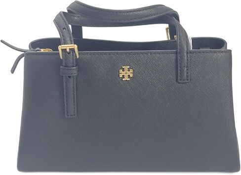 Tory Burch 146394 Emerson Black With Gold Hardware Saffiano Leather Women's Mini Tote Bag in Saudi Arabia