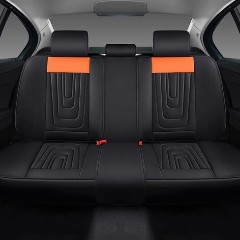 مجموعة كاملة من أغطية مقاعد السيارة باللون الأسود، مناسبة عالميًا لشاحنات البيك اب وسيارات الدفع الرباعي، أغطية مقاعد سيارات مضادة للانزلاق وجيدة التهوية، مجموعة كاملة من 5 مقاعد، جلد نابا (أسود) in Kuwait