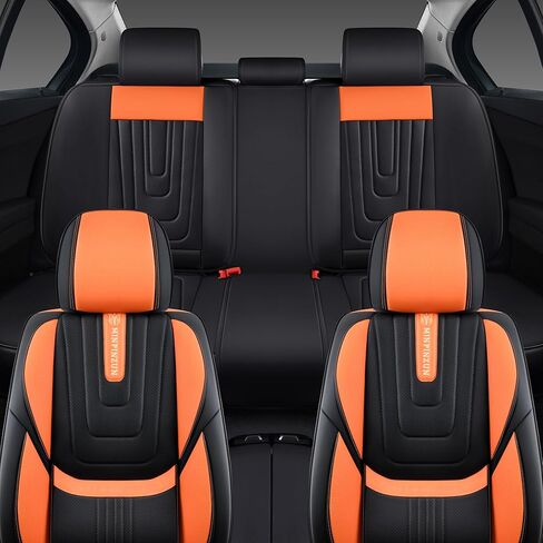 مجموعة كاملة من أغطية مقاعد السيارة باللون الأسود، مناسبة عالميًا لشاحنات البيك اب وسيارات الدفع الرباعي، أغطية مقاعد سيارات مضادة للانزلاق وجيدة التهوية، مجموعة كاملة من 5 مقاعد، جلد نابا (أسود) in Kuwait