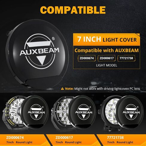 Auxbeam 7 بوصة غطاء الضوء على الطرق الوعرة ، يغطي العنبر الدائري الواقي العدسة البولي البلاستيكية الصفراء لضباب القيادة على الطرق الوعرة LED LED Cube Pod Lights المصد. in Kuwait