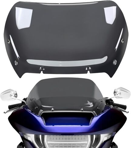12 '' الزجاج الأمامي الزجاج الأمامي خائن الرياح المتوافق مع Harley Road Glide Cvo Fltrxse 2023-2025 CVO ST FLTRXSTSE FLTRX 2024 (أسود) in Kuwait