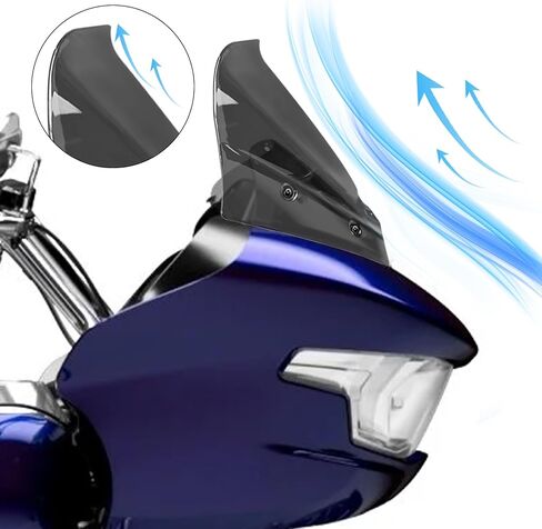 12 '' الزجاج الأمامي الزجاج الأمامي خائن الرياح المتوافق مع Harley Road Glide Cvo Fltrxse 2023-2025 CVO ST FLTRXSTSE FLTRX 2024 (أسود) in Kuwait
