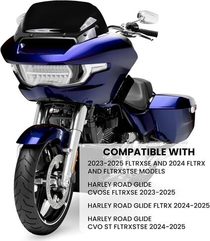 12'' Windshield Windscreen Wind Splitter Compatible with Harley Road Glide CVO FLTRXSE 2023-2025 CVO ST FLTRXSTSE FLTRX 2024 (Black) in Saudi Arabia