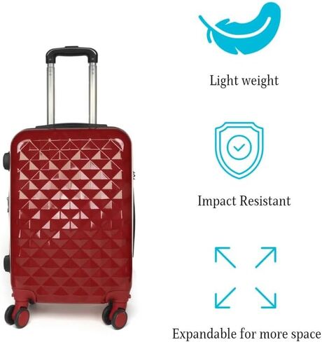SIAM'S Hardside Expandable Spinner Wheel,Luggages, Teal, 20" Carry-On (RED) in Kuwait