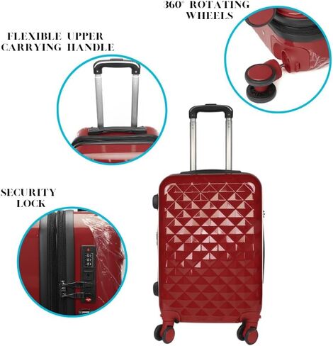 SIAM'S Hardside Expandable Spinner Wheel,Luggages, Teal, 20" Carry-On (RED) in Kuwait
