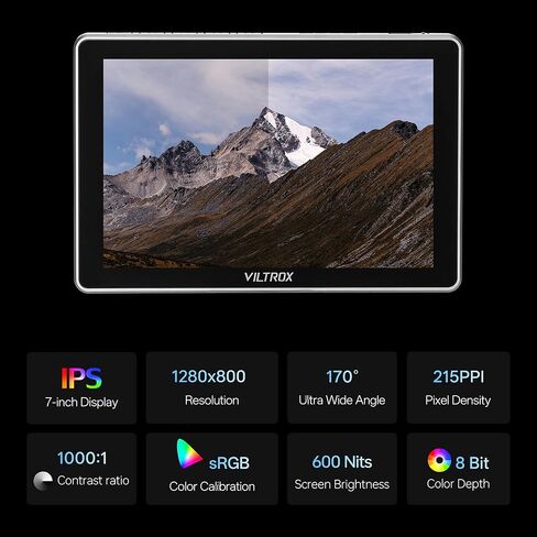 VILTROX DC-X3 Camera Monitor with Rig Cage, 6 Inch IPS Touchscreen Camera Field Monitor Kit 4K HDMI 3G-SDI in/Out 2000 nits with Sunshade Hood, 3D Lut, Waveform, Histogram & Vectorscope Tools in Kuwait