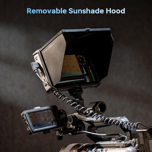 VILTROX DC-X3 Camera Monitor with Rig Cage, 6 Inch IPS Touchscreen Camera Field Monitor Kit 4K HDMI 3G-SDI in/Out 2000 nits with Sunshade Hood, 3D Lut, Waveform, Histogram & Vectorscope Tools in Kuwait