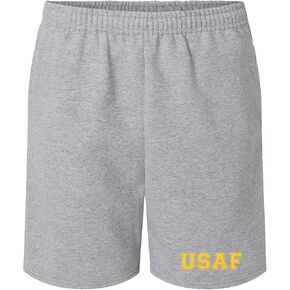 zerogravitee USAF Athletic Gold Print Pocketed SweatShorts in Saudi Arabia
