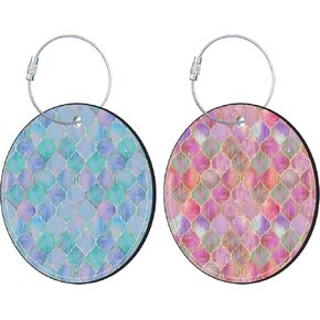 Round Cute Luggage Tags 2 Pack Sasquatch Creative Baggage Tags,Cruise Travel Baggage Suitcases Tag with Stainless Steel Loop ID Tag Privacy Flap in Kuwait