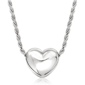Ross-Simons Italian Sterling Silver Puffed Heart Necklace. 18 inches in Saudi Arabia