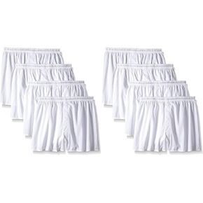 Hanes Set of 8 Boxer for Men - White - Small in Saudi Arabia