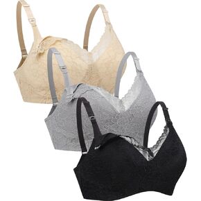 Suekaphin Lace Nursing Bra Wire-Free Fixed Cups for Maternity Breastfeeding Postpartum Women for Nursing Everyday Comfort in Kuwait
