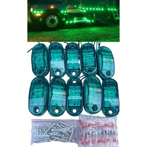 10 PCS 2.5 بوصة LED مصابيح مقطورة 4 صمام ديود مقاوم للماء LED مقطورة الجانبية أضواء إشارة بيضاوية الأضواء للركض للقارب RV Amber in Kuwait