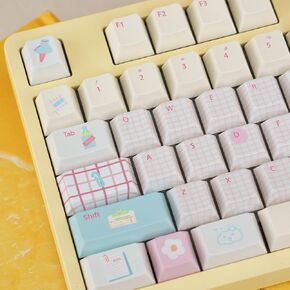 PBT Keycaps ، Blue White Lradient Keycap ، 93 مفاتيح لمجموعة مفاتيح مفاتيح ملف تعريف الكرز ، غطاء مفتاح المفاتيح المخصصة الرجعية لـ 100 ٪ ، 75 ٪ ، 65 ٪ ، 60 ٪ MX لوحة المفاتيح الميكانيكية in Kuwait