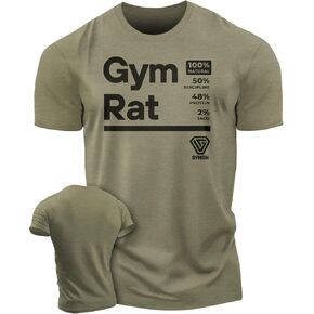 Gymish Lifestyle Gym Rat Mens Bodybuilding T-Shirts Graphic Tees Short Sleeve Workout Shirt in Saudi Arabia