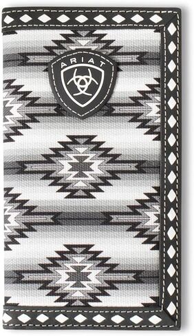 ARIAT Rodeo Diamond Lace Southwest Fabric Wallet, Black in Saudi Arabia