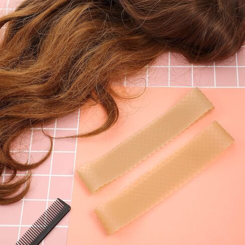 WILLBOND 2 Pieces Silicone Wig Grip Band Adjustable Silicone Wig Headband Non Slip Strong Holder for Men Women Sports Yoga(Light Brown) in Kuwait