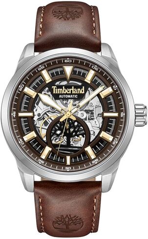Timberland Henniker Automatic Watch - 44 ملم علبة ، قرص عظمي ، يدي مضيئة ، حزام جلدي مميز in Saudi Arabia