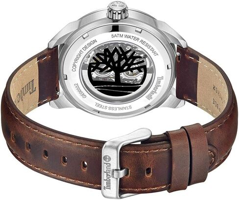 Timberland Henniker Automatic Watch - 44 ملم علبة ، قرص عظمي ، يدي مضيئة ، حزام جلدي مميز in Saudi Arabia