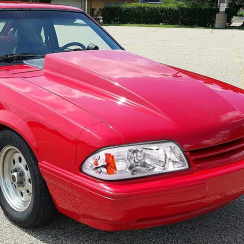 مواصفات Tuning Black Housing Lens 1PC المصابيح الأمامية + أضواء الزاوية متوافقة مع 1987-1993 Ford Mustang L + R مجموعة مصباح مصباح الرأس in Kuwait