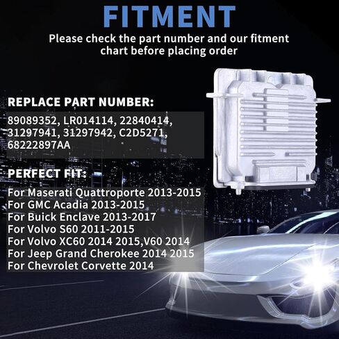 89089352 استبدال وحدة الصابرة Hid Hid Hid Head For Buick Enclave 2013-2017 ، لـ GMC Acadia 2013-2015 ، لجيب Grand Cherokee 2014 2015 ، استبدل LR014114 682222897AA in Saudi Arabia