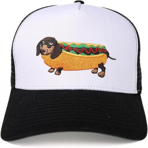 InnoBeta Dachshund Gifts, Hot Dog Cap, Funny Cap for Sausage Wiener Dog Lover/Owner, Adjustable Embroidered Hat Black in Saudi Arabia
