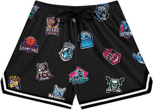 Men's 5 Inches Inseam Mesh Graphic Basketball Shorts Drawstring Running Workout Shorts Summer Cool Casual Shorts in Saudi Arabia