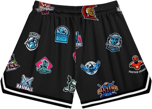 Men's 5 Inches Inseam Mesh Graphic Basketball Shorts Drawstring Running Workout Shorts Summer Cool Casual Shorts in Saudi Arabia