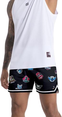 Men's 5 Inches Inseam Mesh Graphic Basketball Shorts Drawstring Running Workout Shorts Summer Cool Casual Shorts in Saudi Arabia