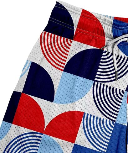 Men's Graphic Mesh Shorts Cool Retro Basketball Running Athletic Shorts Drawstring Waist Casual Track Shorts in Kuwait
